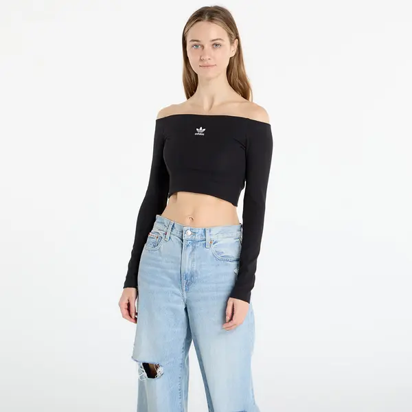 adidas Originals Тениска adidas Essentials Rib Off Shoulder Long-Sleeve Top T-Shirt Black S