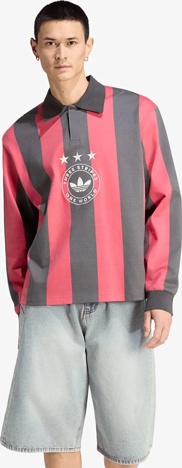 adidas Originals Тениска adidas Graphic Long Sleeve Polo Shirt Utility Black/ Cream White S