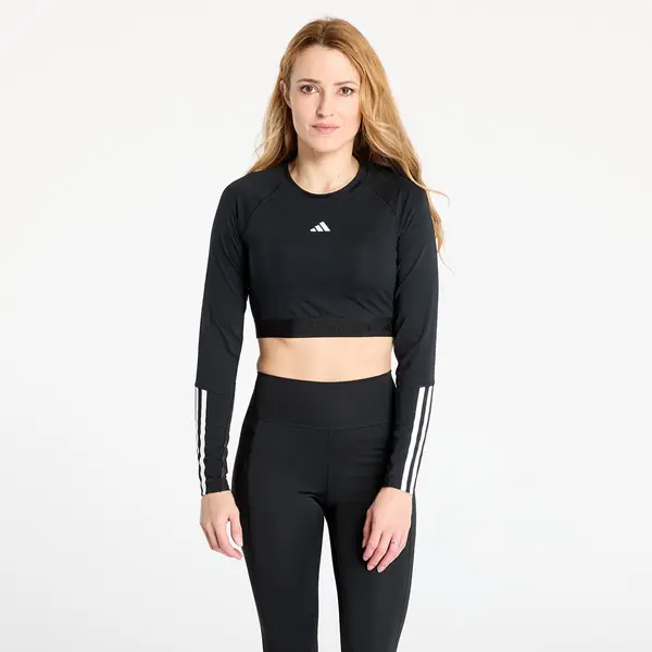 adidas Performance Тениска adidas Hyperglam Training Cropped Long Sleeve Long-Sleeve Top Black/ White M