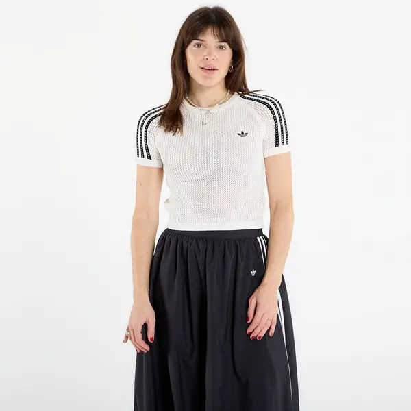 adidas Originals Тениска adidas Knitted Crochet Cali T-Shirt Off White M