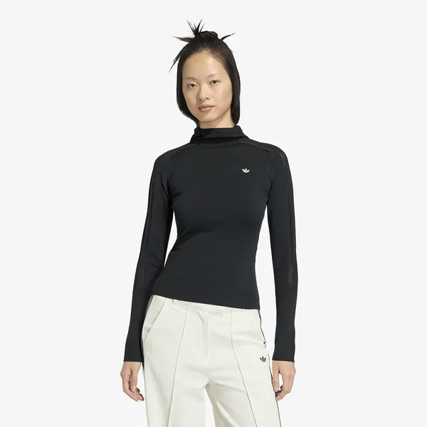 adidas Originals Тениска adidas Knitted Hooded Long Sleeve Black M