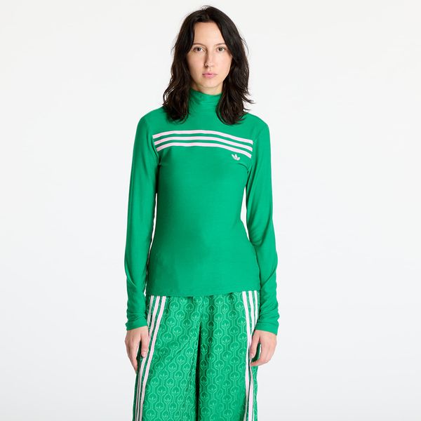 adidas Originals Тениска adidas Longsleeve 3-Stripe Tee Green L