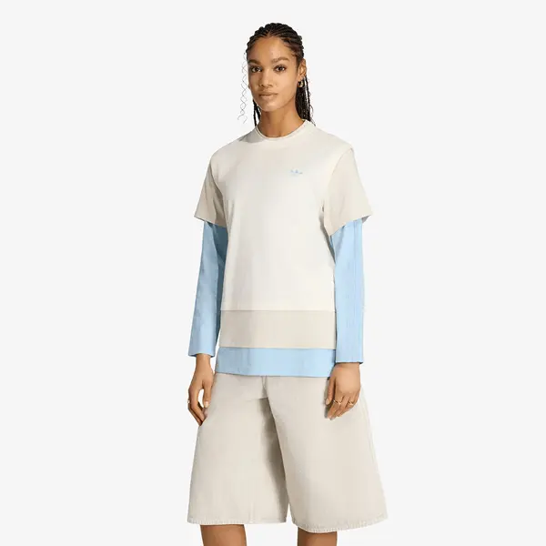 adidas Originals Тениска adidas Loose Layered Long Sleeve T-Shirt Off White M