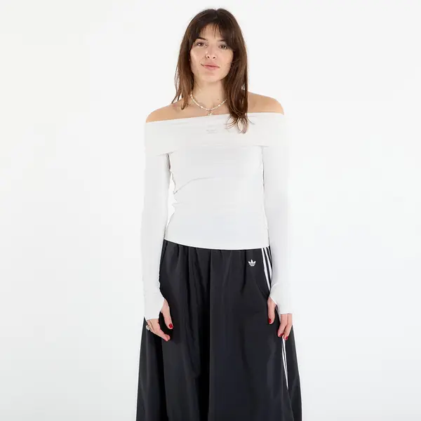 adidas Originals Тениска adidas Off-Shoulder Long Sleeve Long-Sleeve Top Cloud White M