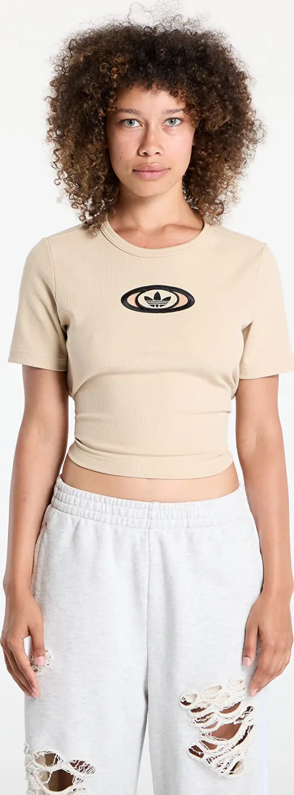 adidas Originals Тениска adidas Originals Campus 2000 Back Cut Out Rib T-Shirt Stone Khaki M