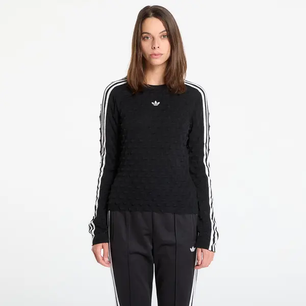 adidas Originals Тениска adidas Slim Solid Spike Knit Sweatshirt Black XS