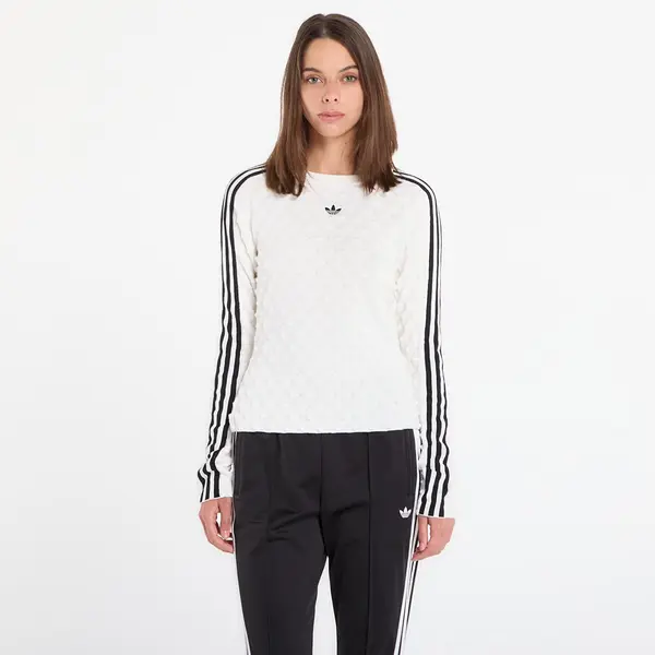 adidas Originals Тениска adidas Slim Solid Spike Knit Sweatshirt White XL