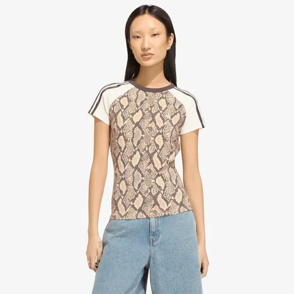 adidas Originals Тениска adidas Snake Print Cali Tee Linen/ Magic Beige S