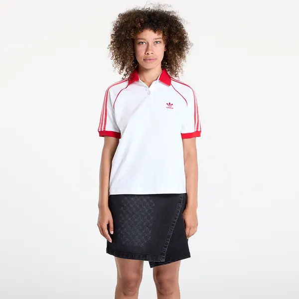 adidas Originals Тениска adidas SST Adicolor Short Sleeve Polo White/ Better Scarlet XS