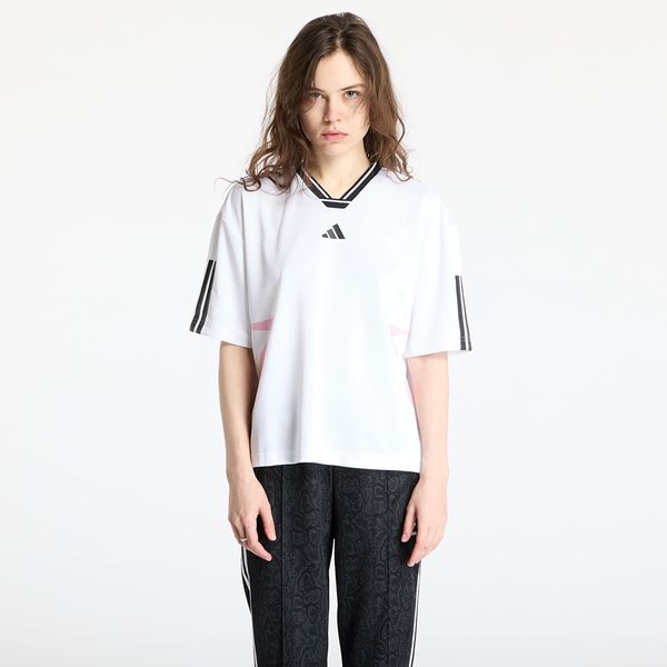 adidas Originals Тениска adidas Tiro Cut 3 Stripes Color Block Boyfriend T-Shirt White/ Black/ True Pink M