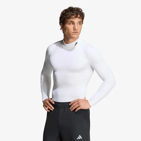 adidas Performance Тениска adidas Training Mockneck Long Sleeve T-Shirt White XL