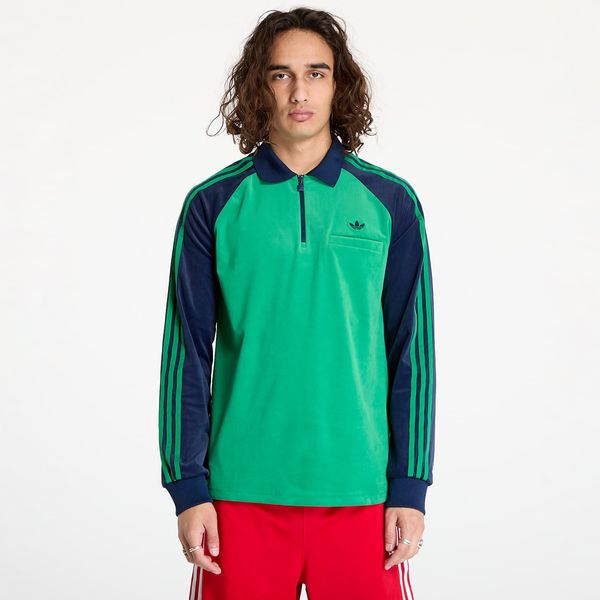 adidas Originals Тениска adidas Velour Polo Green/ Night Indigo S
