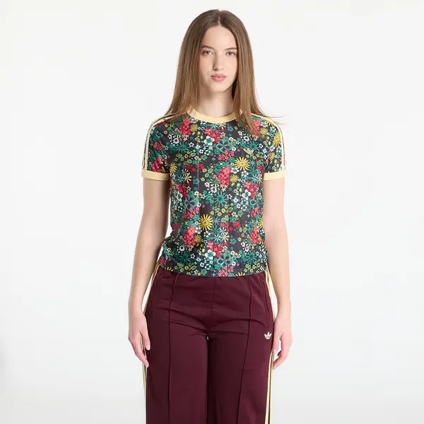 adidas Originals Тениска adidas X Liberty London 3 Stripes T-Shirt Black/ Bold Green/ Collegiate Green- Eqt Yellow M