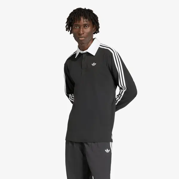 adidas Originals Тениска adidas x Oasis 3-Stripes Rugby Longsleeve Polo Black M