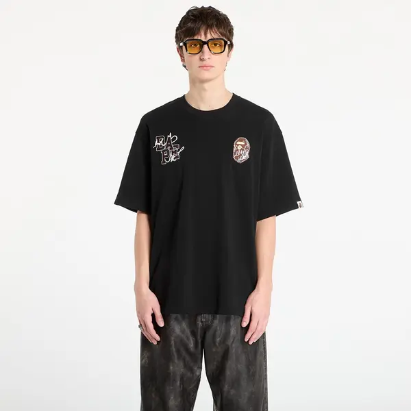 A BATHING APE Тениска BAPE® x FOOTSHOP - Scribble Logo Tee Black S