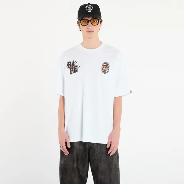 A BATHING APE Тениска BAPE® x FOOTSHOP - Scribble Logo Tee White XXL