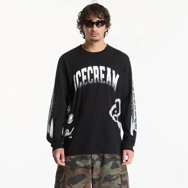 Billionaire Boys Club Icecream Тениска Billionaire Boys Club Icecream Halftone Multi Logo Ls T-Shirt Black XXL