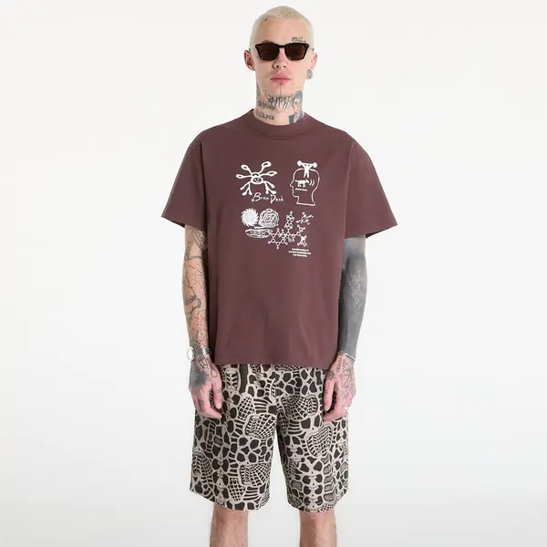 Brain Dead Тениска Brain Dead Ancient Knowledge T-shirt Berry XL