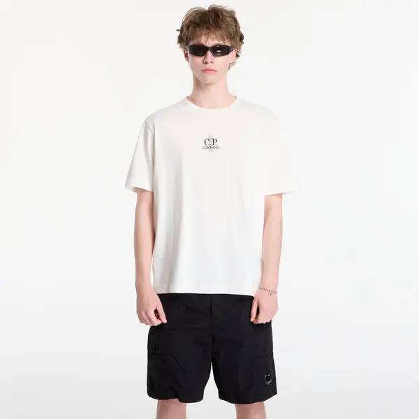 C.P. Company Тениска C.P. Company 1020 Jersey Short Sleeve Embroidery T-Shirt Gauze White M