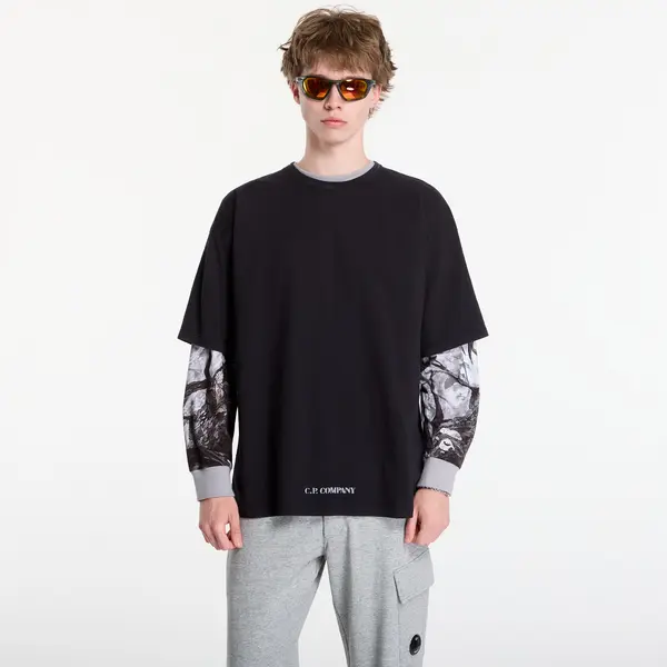 C.P. Company Тениска C.P. Company 1020 Jersey Short Sleeve Stencil T-Shirt Black L