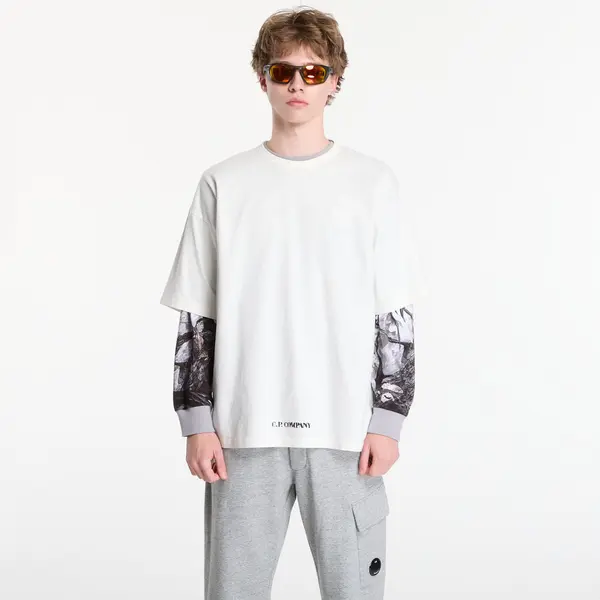 C.P. Company Тениска C.P. Company 1020 Jersey Short Sleeve Stencil T-Shirt Gauze White XL
