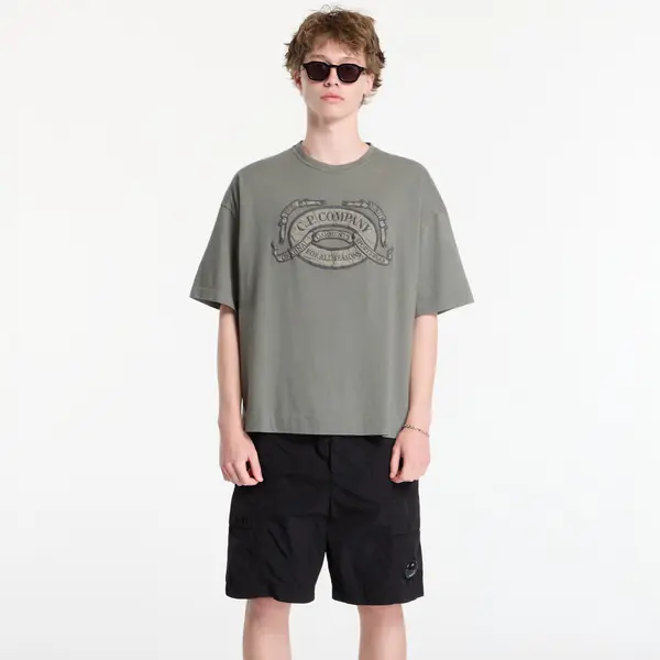 C.P. Company Тениска C.P. Company 20/1 Jersey Short Sleeve Boxy Logo T-Shirt Gunmetal M
