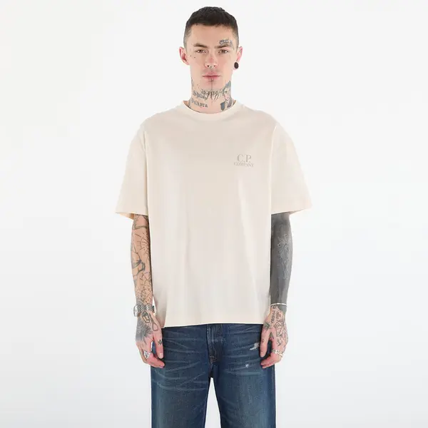 C.P. Company Тениска C.P. Company 30/1 Jersey Short Sleeve Logo T-Shir Frozen Dew/ White XXL
