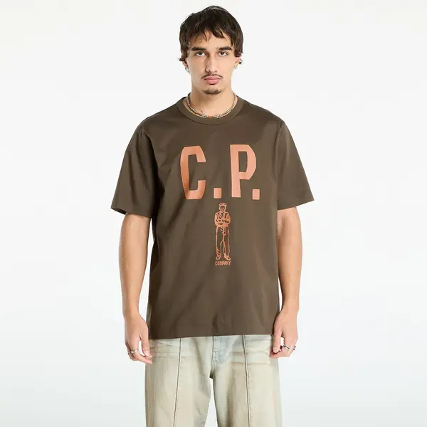 C.P. Company Тениска C.P. Company Mercerized 30/2 Jersey Twisted Short Sleeve Logo T-Shirt Ivy Green L