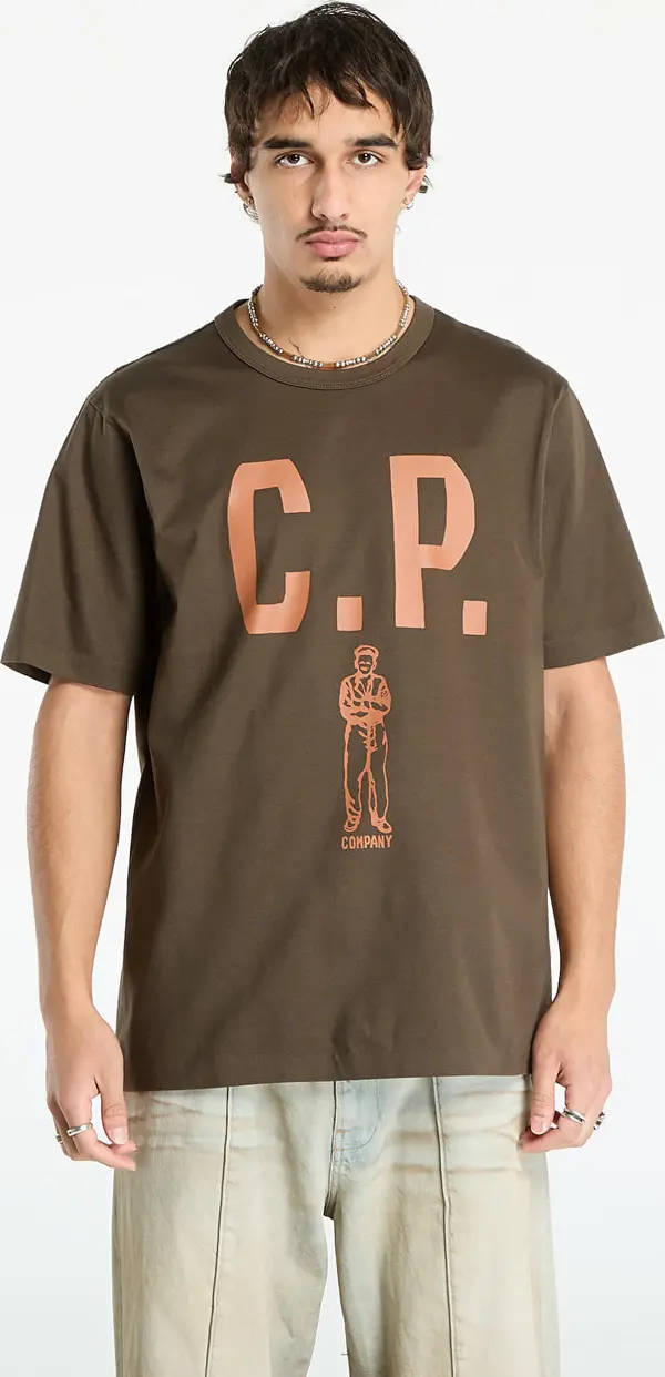 C.P. Company Тениска C.P. Company Mercerized 30/2 Jersey Twisted Short Sleeve Logo T-Shirt Ivy Green M