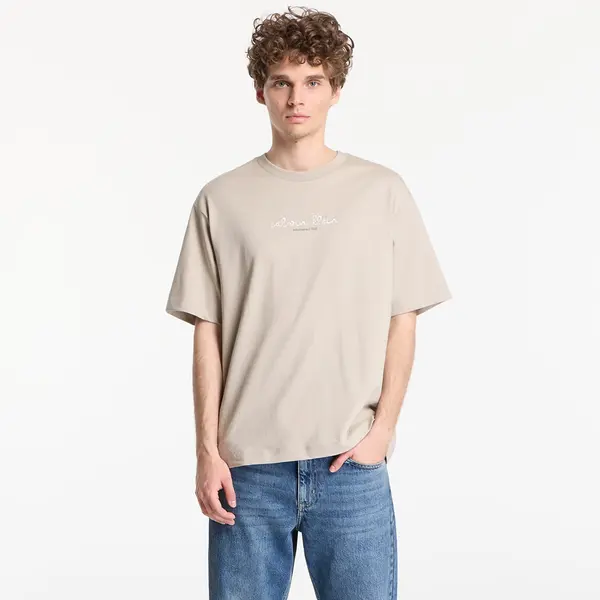 Calvin Klein Тениска Calvin Klein Jeans Ss 16S Ck Trvl Lines Graphic Tee Plaza Taupe L