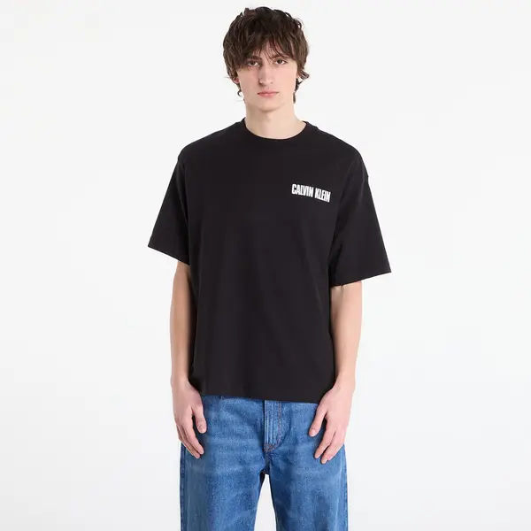 Calvin Klein Тениска Calvin Klein Jeans Ss 16S Ck Vert Logo Tee Black S