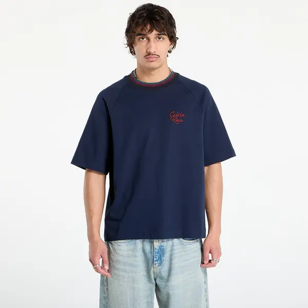 Calvin Klein Тениска Calvin Klein Jeans Ss 16S Jersey Tipped Tee Blue M