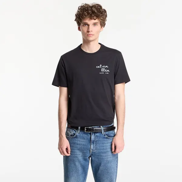 Calvin Klein Тениска Calvin Klein Jeans Ss 30S Eu Ck Trvl Lines Seasonal Tee Black L