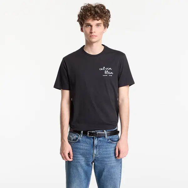 Calvin Klein Тениска Calvin Klein Jeans Ss 30S Eu Ck Trvl Lines Seasonal Tee Black M