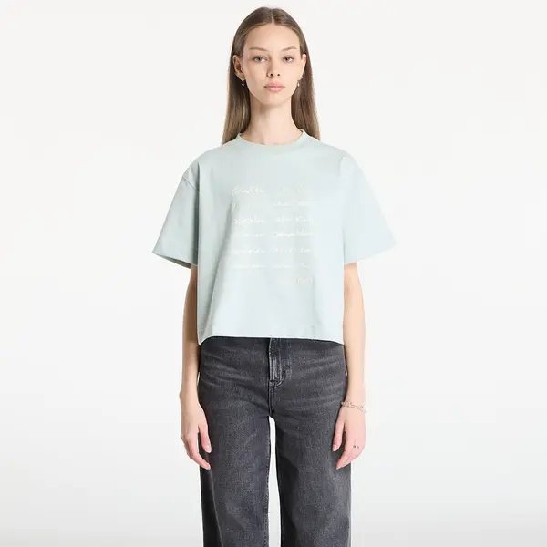 Calvin Klein Тениска Calvin Klein Jeans Ss Cropped Boxy Grap Tee Green L