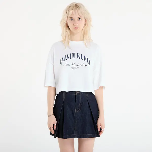Calvin Klein Тениска Calvin Klein Jeans Ss Cropped Boxy Heri Tee White S