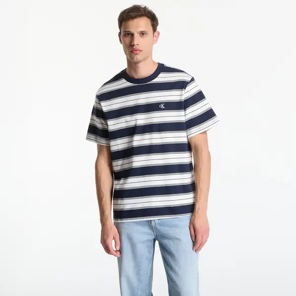 Calvin Klein Тениска Calvin Klein Jeans Ss Easy 20S Jersey Stripe Crewneck Tee Dark Sapphire L