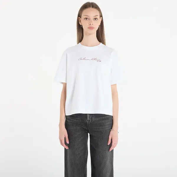 Calvin Klein Тениска Calvin Klein Jeans Ss Graphic Boxy Tee White L