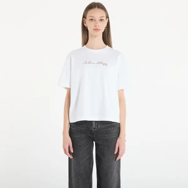 Calvin Klein Тениска Calvin Klein Jeans Ss Graphic Boxy Tee White XS