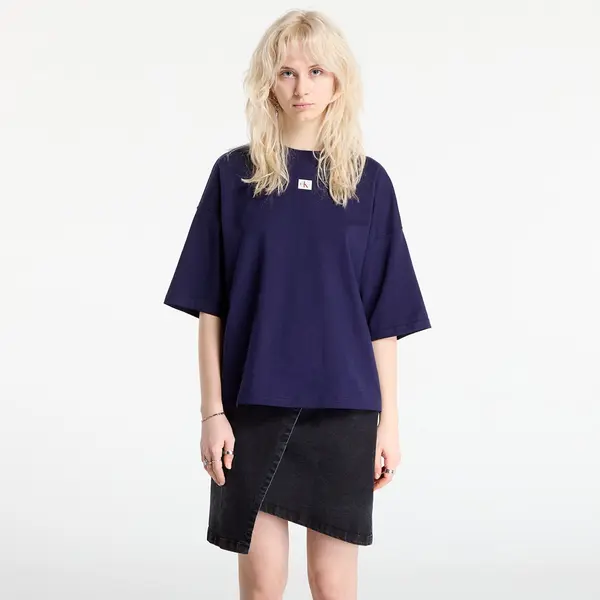 Calvin Klein Тениска Calvin Klein Jeans Ss Woven Label Overs Tee Purple S
