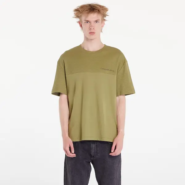 Calvin Klein Тениска Calvin Klein Jeans Texture Mix Cotton T-Shirt Dark Juniper L