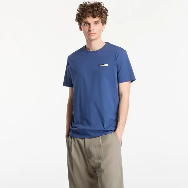 Calvin Klein Тениска Calvin Klein Ss 30S Eu Spw Split Standard Graphic Tee Dark Denim S