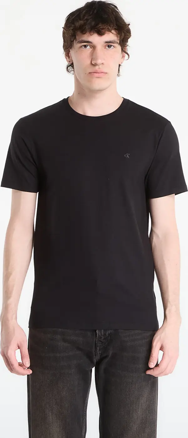 Calvin Klein Тениска Calvin Klein Ss Slim Stretch Cotton Crewneck Tee Black M