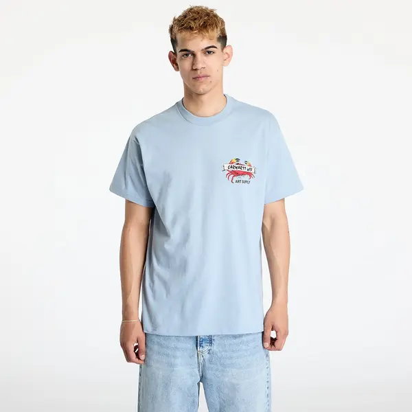 Carhartt WIP Тениска Carhartt WIP Crab Paint Short Sleeve T-Shirt UNISEX Frosted Blue S