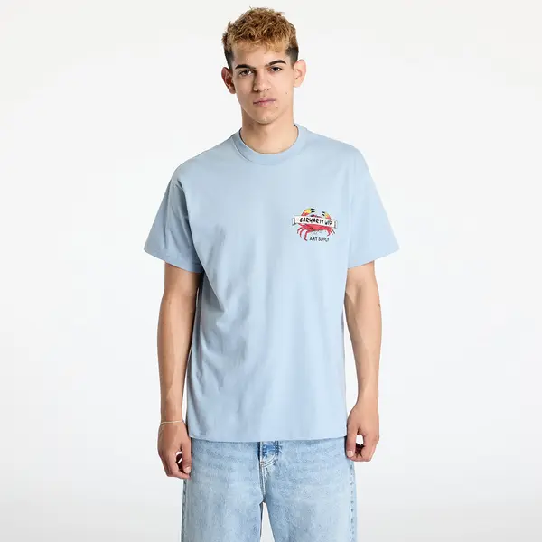 Carhartt WIP Тениска Carhartt WIP Crab Paint Short Sleeve T-Shirt UNISEX Frosted Blue XS