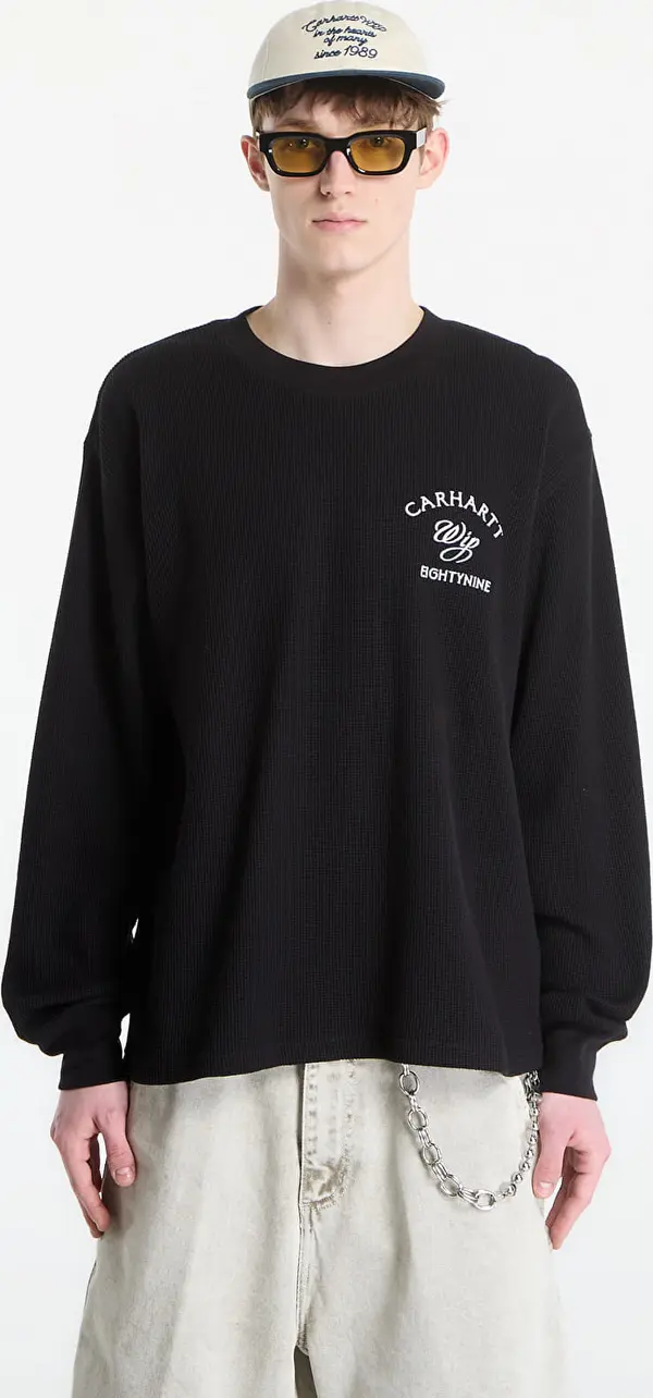 Carhartt WIP Тениска Carhartt WIP L/S Eightynine Waffle T-Shirt UNISEX Black/ White S