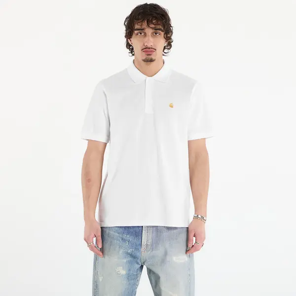 Carhartt WIP Тениска Carhartt WIP S/S Chase Pique Polo UNISEX White/ Gold XS
