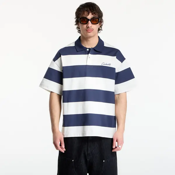 Carhartt WIP Тениска Carhartt WIP S/S Delray Polo UNISEX Delray Stripe/ Blue M