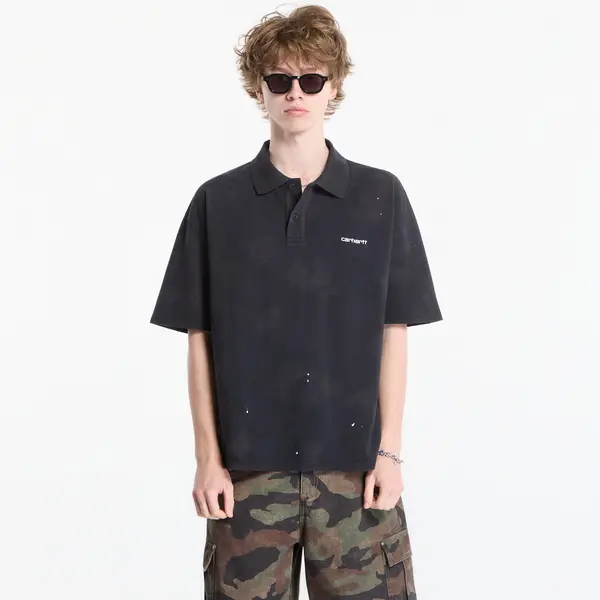 Carhartt WIP Тениска Carhartt WIP S/S Painter Polo UNISEX Black Destroy Wash, Splatter L