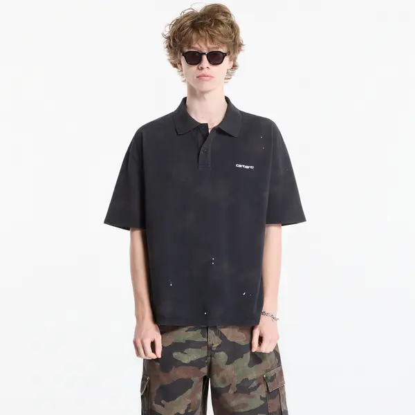 Carhartt WIP Тениска Carhartt WIP S/S Painter Polo UNISEX Black Destroy Wash, Splatter S